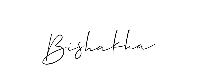 if you are searching for the best signature style for your name Bishakha. so please give up your signature search. here we have designed multiple signature styles  using Allison_Script. Bishakha signature style 2 images and pictures png