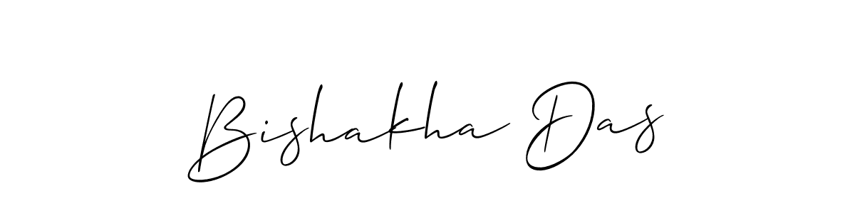 How to make Bishakha Das name signature. Use Allison_Script style for creating short signs online. This is the latest handwritten sign. Bishakha Das signature style 2 images and pictures png