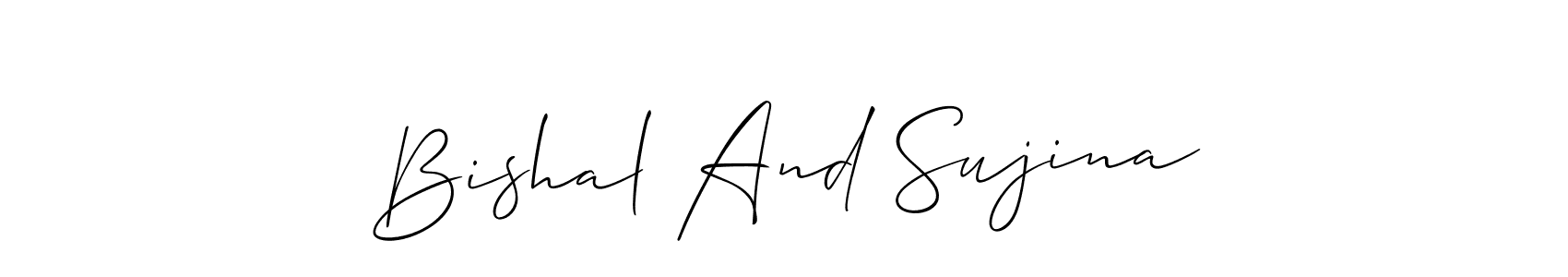 It looks lik you need a new signature style for name Bishal And Sujina. Design unique handwritten (Allison_Script) signature with our free signature maker in just a few clicks. Bishal And Sujina signature style 2 images and pictures png