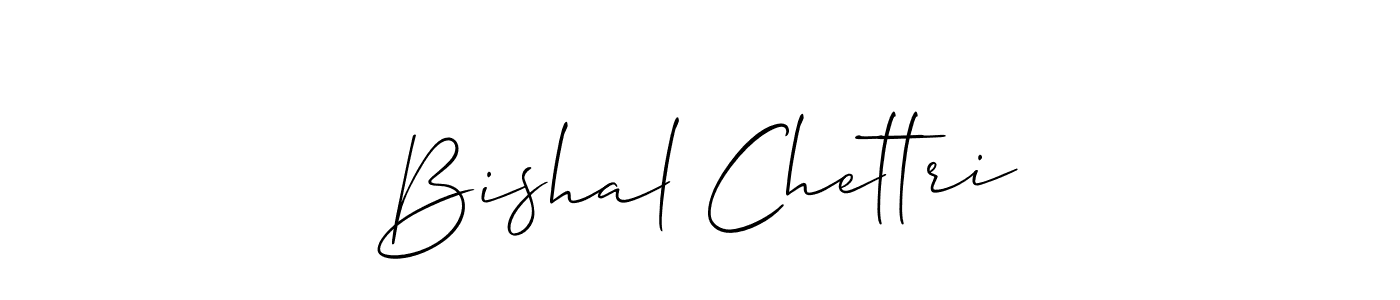 How to make Bishal Chettri name signature. Use Allison_Script style for creating short signs online. This is the latest handwritten sign. Bishal Chettri signature style 2 images and pictures png