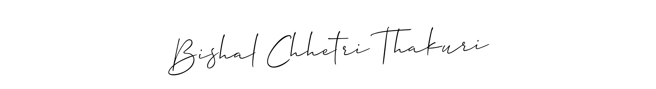 Use a signature maker to create a handwritten signature online. With this signature software, you can design (Allison_Script) your own signature for name Bishal Chhetri Thakuri. Bishal Chhetri Thakuri signature style 2 images and pictures png