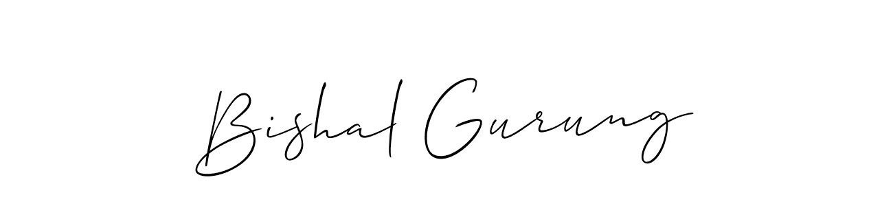 Create a beautiful signature design for name Bishal Gurung. With this signature (Allison_Script) fonts, you can make a handwritten signature for free. Bishal Gurung signature style 2 images and pictures png