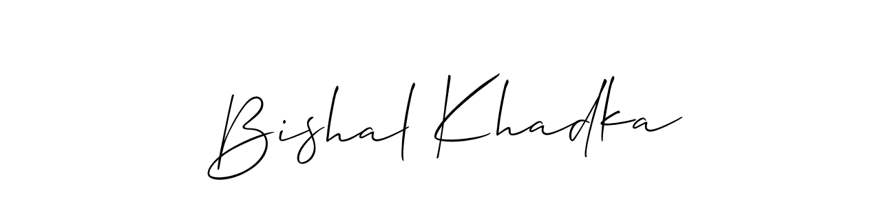 Design your own signature with our free online signature maker. With this signature software, you can create a handwritten (Allison_Script) signature for name Bishal Khadka. Bishal Khadka signature style 2 images and pictures png
