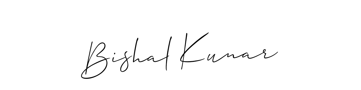 Create a beautiful signature design for name Bishal Kunar. With this signature (Allison_Script) fonts, you can make a handwritten signature for free. Bishal Kunar signature style 2 images and pictures png