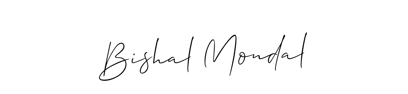Create a beautiful signature design for name Bishal Mondal. With this signature (Allison_Script) fonts, you can make a handwritten signature for free. Bishal Mondal signature style 2 images and pictures png