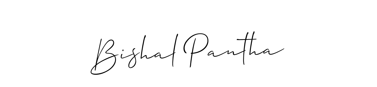 Create a beautiful signature design for name Bishal Pantha. With this signature (Allison_Script) fonts, you can make a handwritten signature for free. Bishal Pantha signature style 2 images and pictures png