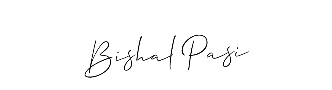 How to make Bishal Pasi name signature. Use Allison_Script style for creating short signs online. This is the latest handwritten sign. Bishal Pasi signature style 2 images and pictures png