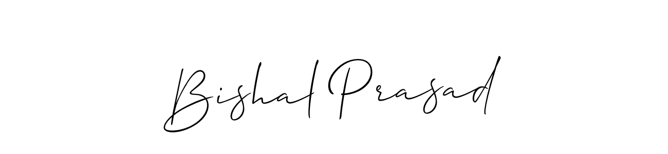 How to make Bishal Prasad name signature. Use Allison_Script style for creating short signs online. This is the latest handwritten sign. Bishal Prasad signature style 2 images and pictures png