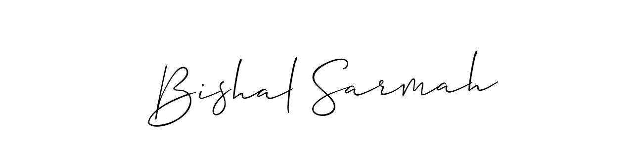 Create a beautiful signature design for name Bishal Sarmah. With this signature (Allison_Script) fonts, you can make a handwritten signature for free. Bishal Sarmah signature style 2 images and pictures png