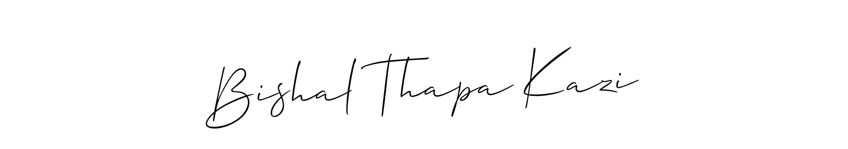 Use a signature maker to create a handwritten signature online. With this signature software, you can design (Allison_Script) your own signature for name Bishal Thapa Kazi. Bishal Thapa Kazi signature style 2 images and pictures png