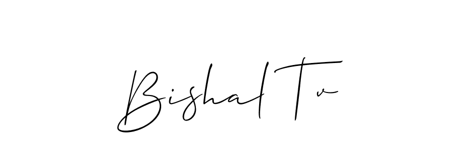 The best way (Allison_Script) to make a short signature is to pick only two or three words in your name. The name Bishal Tv include a total of six letters. For converting this name. Bishal Tv signature style 2 images and pictures png