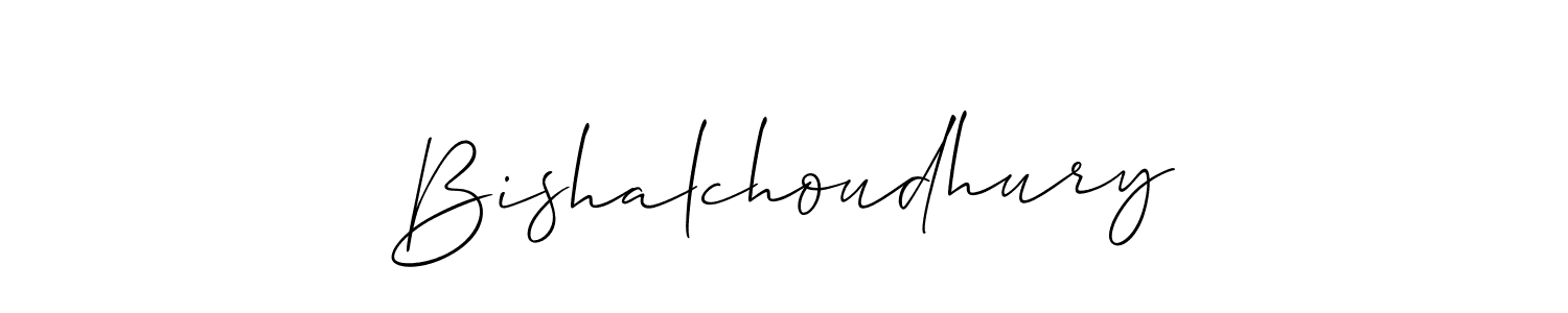 Make a beautiful signature design for name Bishalchoudhury. With this signature (Allison_Script) style, you can create a handwritten signature for free. Bishalchoudhury signature style 2 images and pictures png
