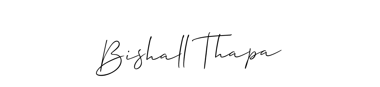 Also we have Bishall Thapa name is the best signature style. Create professional handwritten signature collection using Allison_Script autograph style. Bishall Thapa signature style 2 images and pictures png