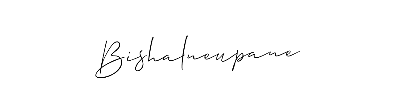 How to make Bishalneupane signature? Allison_Script is a professional autograph style. Create handwritten signature for Bishalneupane name. Bishalneupane signature style 2 images and pictures png
