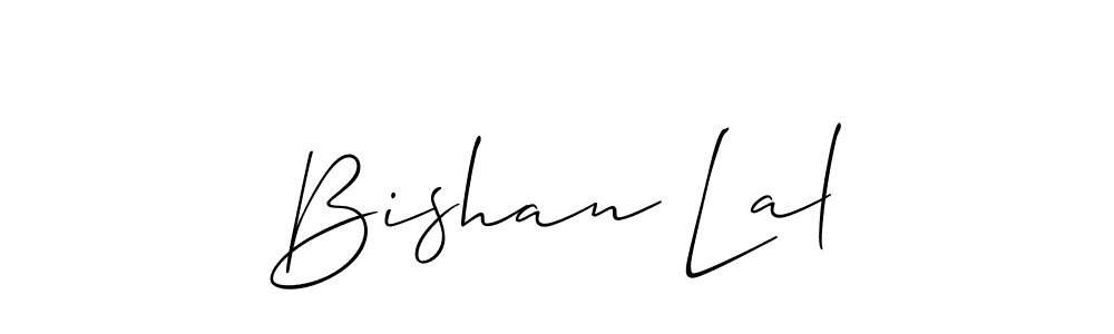 The best way (Allison_Script) to make a short signature is to pick only two or three words in your name. The name Bishan Lal include a total of six letters. For converting this name. Bishan Lal signature style 2 images and pictures png