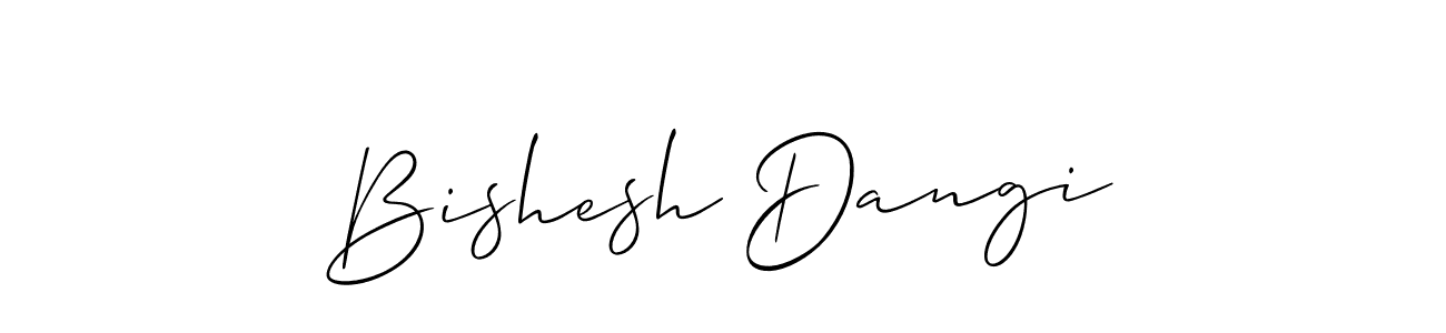 Similarly Allison_Script is the best handwritten signature design. Signature creator online .You can use it as an online autograph creator for name Bishesh Dangi. Bishesh Dangi signature style 2 images and pictures png