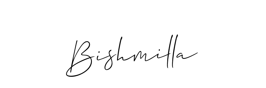 Make a beautiful signature design for name Bishmilla. With this signature (Allison_Script) style, you can create a handwritten signature for free. Bishmilla signature style 2 images and pictures png