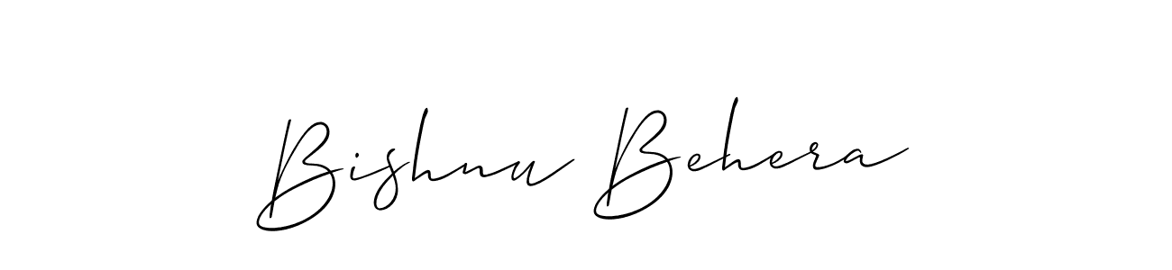 How to make Bishnu Behera name signature. Use Allison_Script style for creating short signs online. This is the latest handwritten sign. Bishnu Behera signature style 2 images and pictures png