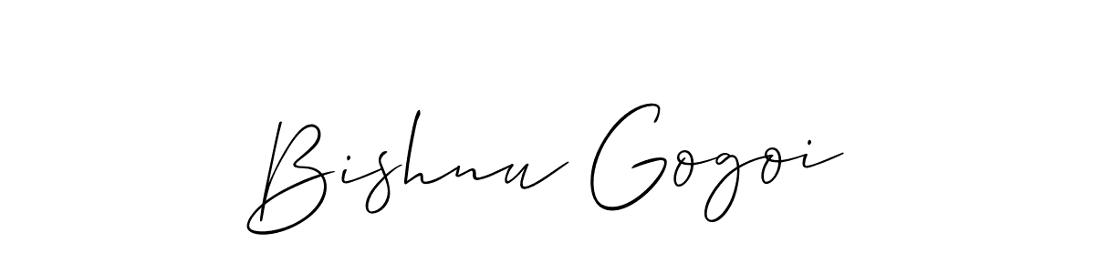 Similarly Allison_Script is the best handwritten signature design. Signature creator online .You can use it as an online autograph creator for name Bishnu Gogoi. Bishnu Gogoi signature style 2 images and pictures png