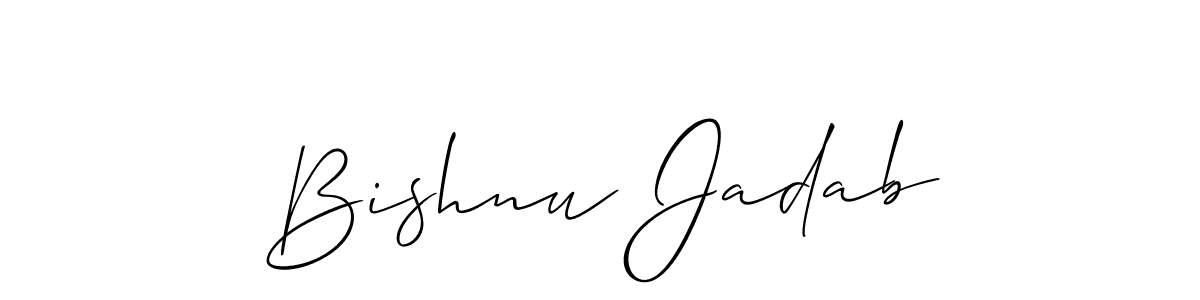 Make a beautiful signature design for name Bishnu Jadab. With this signature (Allison_Script) style, you can create a handwritten signature for free. Bishnu Jadab signature style 2 images and pictures png