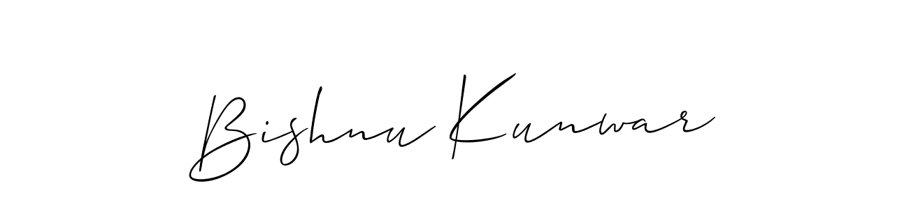 You should practise on your own different ways (Allison_Script) to write your name (Bishnu Kunwar) in signature. don't let someone else do it for you. Bishnu Kunwar signature style 2 images and pictures png