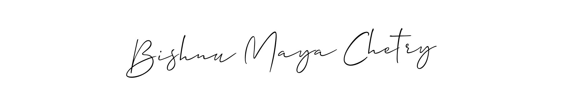 This is the best signature style for the Bishnu Maya Chetry name. Also you like these signature font (Allison_Script). Mix name signature. Bishnu Maya Chetry signature style 2 images and pictures png