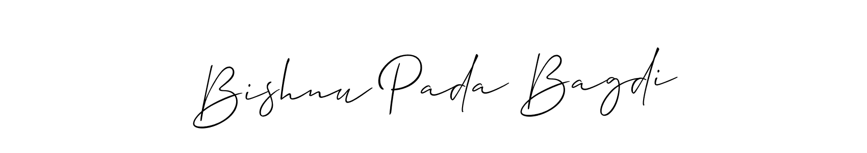 Also You can easily find your signature by using the search form. We will create Bishnu Pada Bagdi name handwritten signature images for you free of cost using Allison_Script sign style. Bishnu Pada Bagdi signature style 2 images and pictures png
