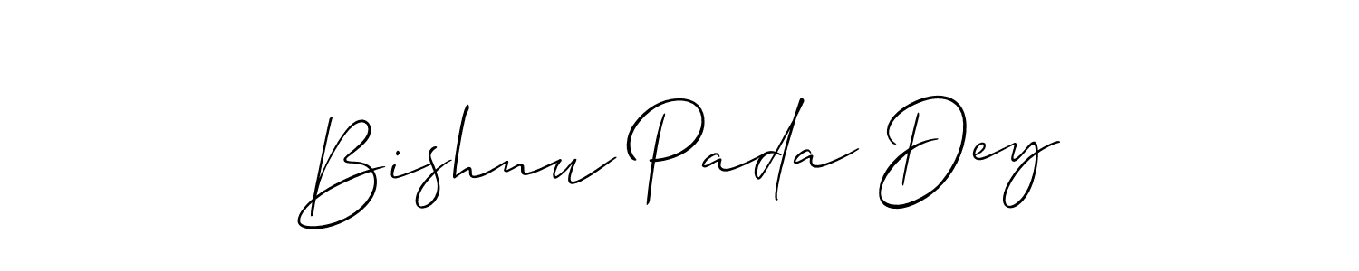 How to make Bishnu Pada Dey name signature. Use Allison_Script style for creating short signs online. This is the latest handwritten sign. Bishnu Pada Dey signature style 2 images and pictures png