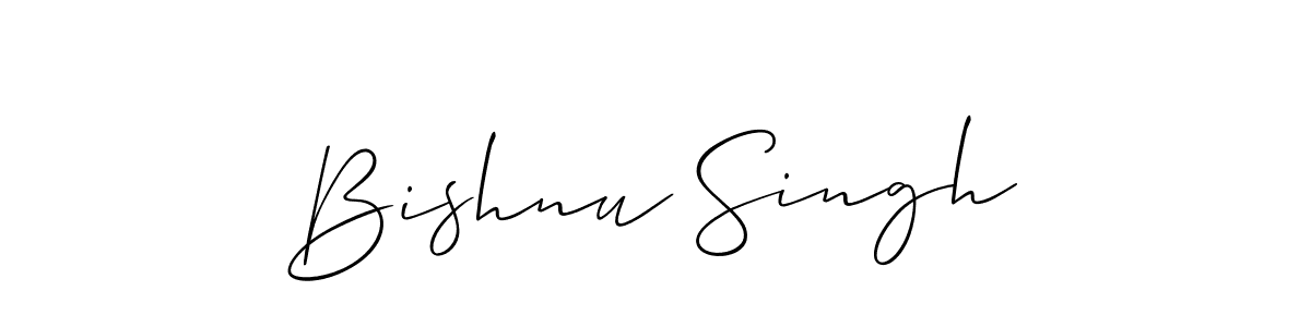 The best way (Allison_Script) to make a short signature is to pick only two or three words in your name. The name Bishnu Singh include a total of six letters. For converting this name. Bishnu Singh signature style 2 images and pictures png