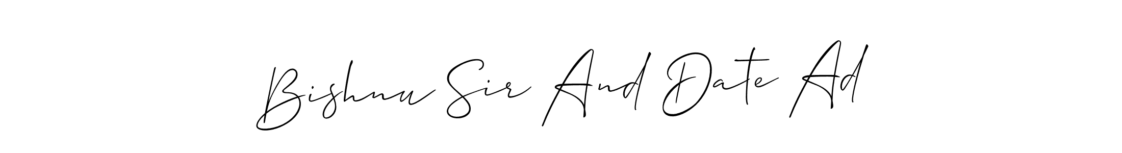 Similarly Allison_Script is the best handwritten signature design. Signature creator online .You can use it as an online autograph creator for name Bishnu Sir And Date Ad. Bishnu Sir And Date Ad signature style 2 images and pictures png
