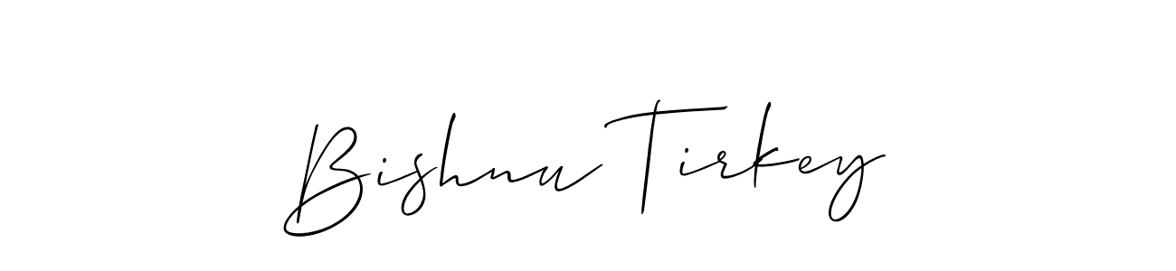 Use a signature maker to create a handwritten signature online. With this signature software, you can design (Allison_Script) your own signature for name Bishnu Tirkey. Bishnu Tirkey signature style 2 images and pictures png