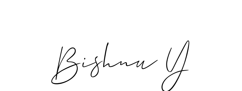 Design your own signature with our free online signature maker. With this signature software, you can create a handwritten (Allison_Script) signature for name Bishnu Y. Bishnu Y signature style 2 images and pictures png