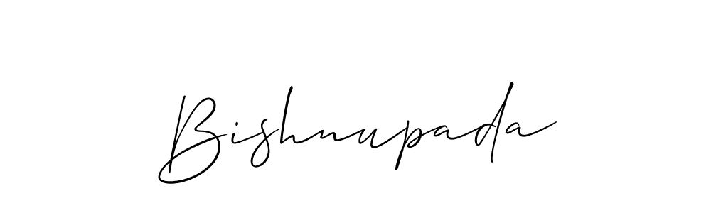You should practise on your own different ways (Allison_Script) to write your name (Bishnupada) in signature. don't let someone else do it for you. Bishnupada signature style 2 images and pictures png