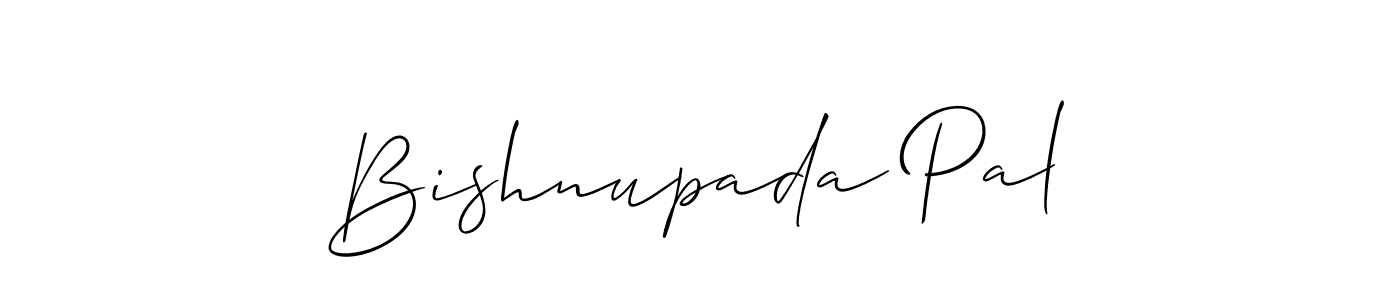 You should practise on your own different ways (Allison_Script) to write your name (Bishnupada Pal) in signature. don't let someone else do it for you. Bishnupada Pal signature style 2 images and pictures png