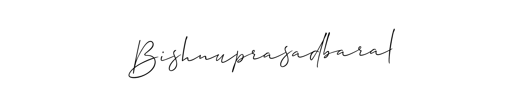 You should practise on your own different ways (Allison_Script) to write your name (Bishnuprasadbaral) in signature. don't let someone else do it for you. Bishnuprasadbaral signature style 2 images and pictures png