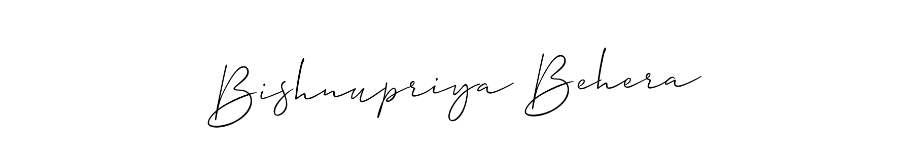 Design your own signature with our free online signature maker. With this signature software, you can create a handwritten (Allison_Script) signature for name Bishnupriya Behera. Bishnupriya Behera signature style 2 images and pictures png