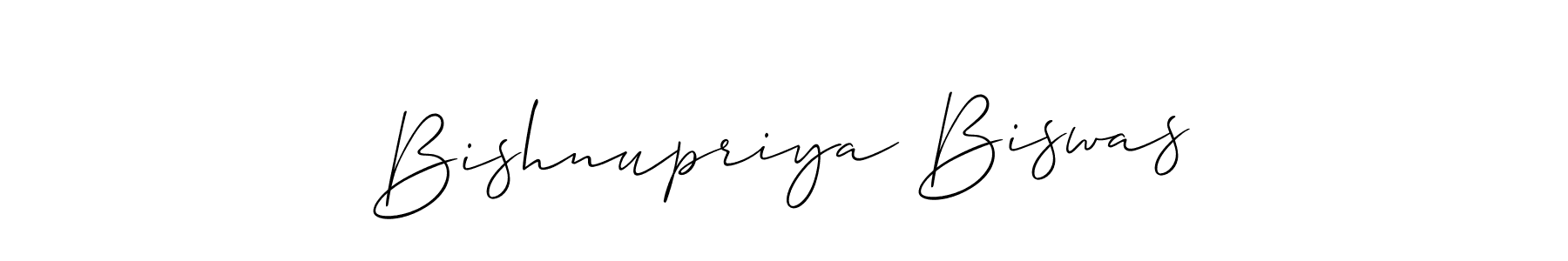 Make a short Bishnupriya Biswas signature style. Manage your documents anywhere anytime using Allison_Script. Create and add eSignatures, submit forms, share and send files easily. Bishnupriya Biswas signature style 2 images and pictures png