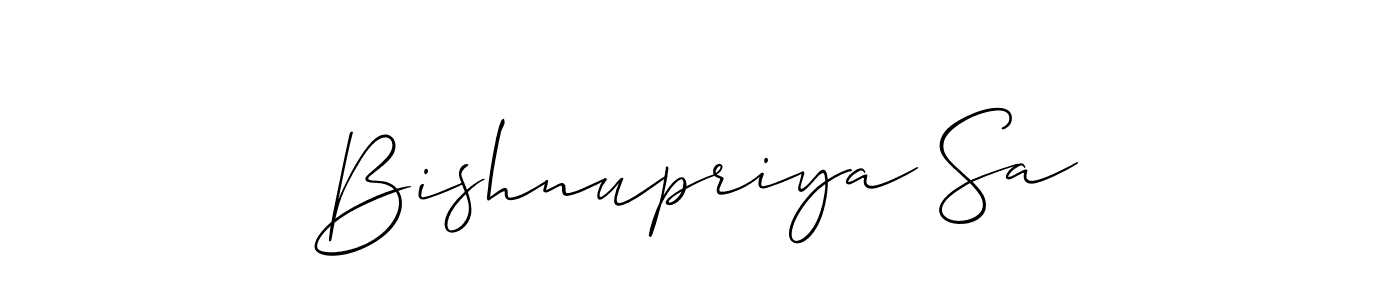 How to Draw Bishnupriya Sa signature style? Allison_Script is a latest design signature styles for name Bishnupriya Sa. Bishnupriya Sa signature style 2 images and pictures png