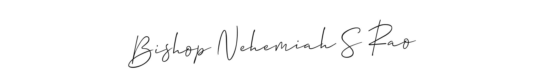Allison_Script is a professional signature style that is perfect for those who want to add a touch of class to their signature. It is also a great choice for those who want to make their signature more unique. Get Bishop Nehemiah S Rao name to fancy signature for free. Bishop Nehemiah S Rao signature style 2 images and pictures png