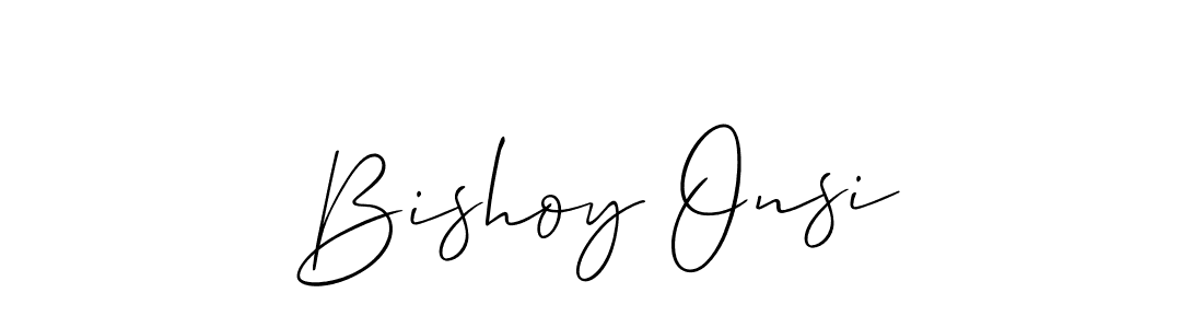 Design your own signature with our free online signature maker. With this signature software, you can create a handwritten (Allison_Script) signature for name Bishoy Onsi. Bishoy Onsi signature style 2 images and pictures png