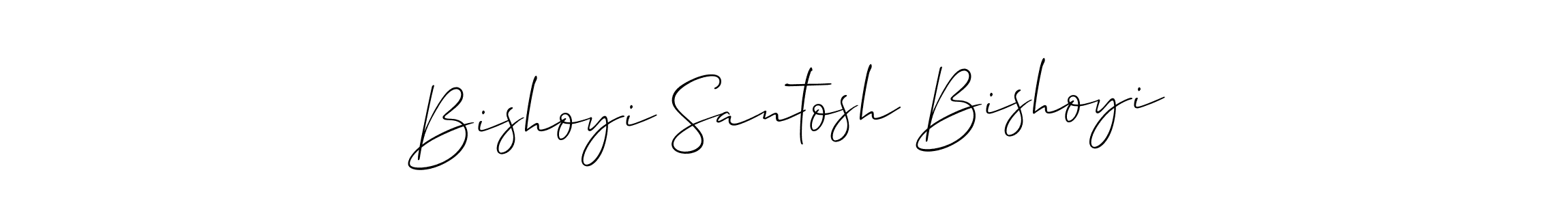 The best way (Allison_Script) to make a short signature is to pick only two or three words in your name. The name Bishoyi Santosh Bishoyi include a total of six letters. For converting this name. Bishoyi Santosh Bishoyi signature style 2 images and pictures png