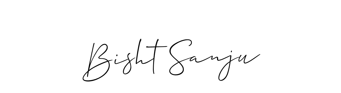 Also You can easily find your signature by using the search form. We will create Bisht Sanju name handwritten signature images for you free of cost using Allison_Script sign style. Bisht Sanju signature style 2 images and pictures png