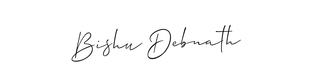 You should practise on your own different ways (Allison_Script) to write your name (Bishu Debnath) in signature. don't let someone else do it for you. Bishu Debnath signature style 2 images and pictures png