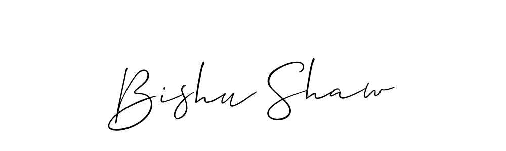 How to make Bishu Shaw name signature. Use Allison_Script style for creating short signs online. This is the latest handwritten sign. Bishu Shaw signature style 2 images and pictures png