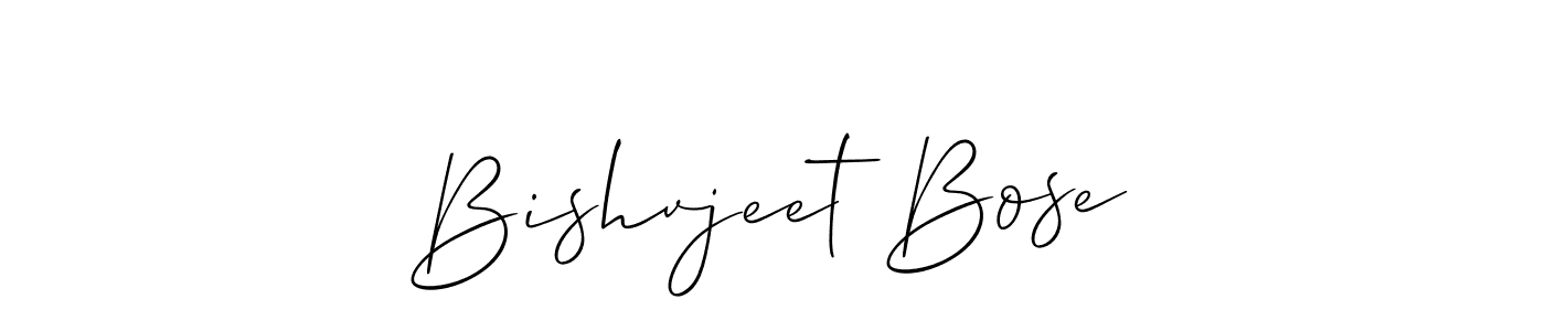 if you are searching for the best signature style for your name Bishvjeet Bose. so please give up your signature search. here we have designed multiple signature styles  using Allison_Script. Bishvjeet Bose signature style 2 images and pictures png
