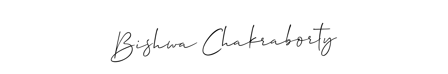 Use a signature maker to create a handwritten signature online. With this signature software, you can design (Allison_Script) your own signature for name Bishwa Chakraborty. Bishwa Chakraborty signature style 2 images and pictures png