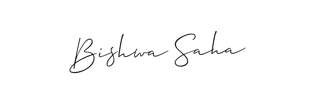 Make a beautiful signature design for name Bishwa Saha. With this signature (Allison_Script) style, you can create a handwritten signature for free. Bishwa Saha signature style 2 images and pictures png