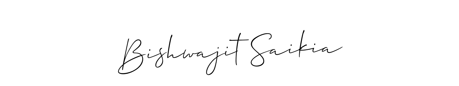 Make a short Bishwajit Saikia signature style. Manage your documents anywhere anytime using Allison_Script. Create and add eSignatures, submit forms, share and send files easily. Bishwajit Saikia signature style 2 images and pictures png