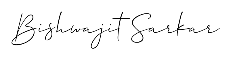 Designed for modern professionals: Bishwajit Sarkar name signature crafted with Allison_Script script. Ready for digital PDF workflows. Bishwajit Sarkar signature style 2 images and pictures png