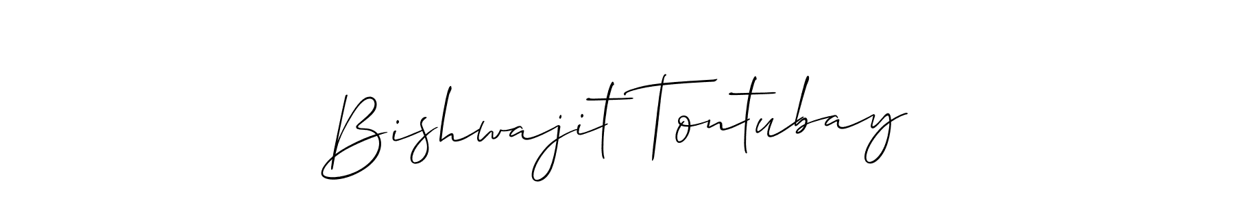 Make a beautiful signature design for name Bishwajit Tontubay. With this signature (Allison_Script) style, you can create a handwritten signature for free. Bishwajit Tontubay signature style 2 images and pictures png